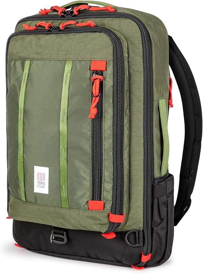 Topo Designs Global Travel Bag – 30L or 40L - Carry-On Compliant Most Airlines, Durable Travel Duffel Bag, Clam Shell Main Pocket, Laptop Sleeve, Backpack, Luggage (30L / Original Olive)