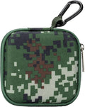 Ginsco Mini-Portable Hard Shell Square Earbuds Case for Apple EarPods/Samsung Galaxy Wired/Wireless Earbuds, Cell Phone Accessories Organizer with Carabiner for Earphones Tech Pouch (Camo)