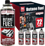 Chef Master 72x 8oz Butane Fuel Canister - Butane Torch Refill & Camp Stove Fuel - Gas Canister for Picnics, Outdoor Cooking, Grilling - Camp Stove, Torch Fuel Camping Essentials - 90340