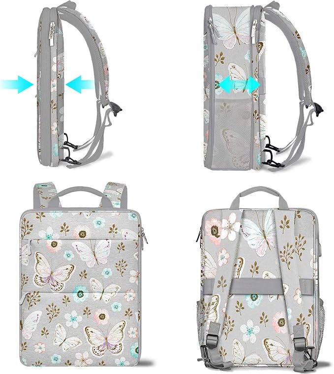ZINZ Slim & Expandable Laptop Backpack 15 15.6 16 Inch Case, Water Resistant Travel Backpack Compatible with MacBook Pro/Neo 16" 15", Dell XPS 15 16 and Most 15" 15.6" 16" Notebooks，P01A01