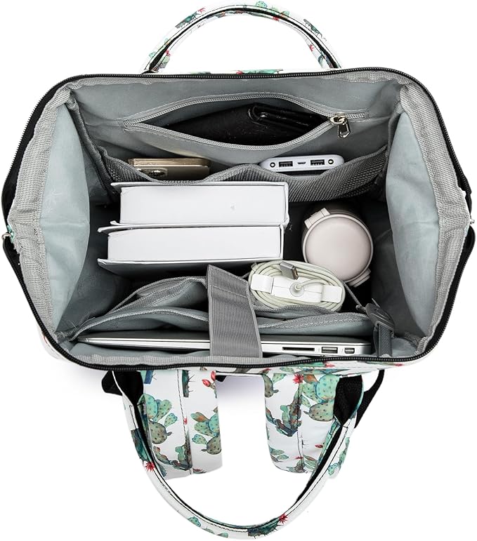 Kinmac Wide Open Style Laptop Backpack College Travel Outdoor Backpack For Laptop Up to 15.6 Inch (Cactus)