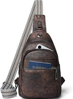 LATMAP Sling Bag For Women Faux Leather Small Casual Daypack Backpack Fanny Pack Crossbody Chest Bags Purse