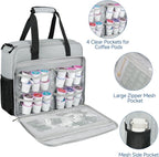 LEFOR·Z Coffee Maker Travel Bag Compatible with Keurig K-Slim/K-Express/K-Iced/Ninja PB051/PB041ST,Single Serve Coffee Brewer Carrying Case with Multiple Pockets for K-Cup Pods,Grey(Bag Only)