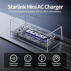 Starlink Mini Power Supply, 60W Starlink Mini Power Adapter AC Charger Wall Plug Steady 30V/2A with 1.8M Extension Cable Compatible with 150FT DC Power Cable