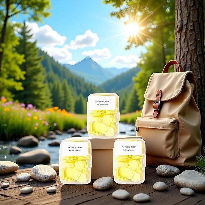 300pcs Portable Hand Washing Soap Sheets, Scented Mini Soap Sheets, Paper Soap for Travel,Disposable Soluble Soap for Outdoor Travel, Camping, Hiking