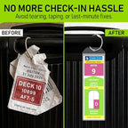 Untethered Cruise Luggage Tag Holders (6 Pack, Narrow) | Clear Luggage Tags for Cruise Ships | Durable PVC Travel Bag ID Tags (6.3" x 2.4")