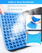 Gel Travel Seat Cushion, Portable Airplane Seat Cushion, 16.5" x 12" Large Size Foldable for Airplane Seats, Office Chair, Camping, Bleachers, Flights, Commute