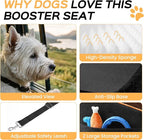 HiPetpy Dog Car Seat 6" Elevated Memory Foam Booster Seat for Small Medium Dogs Under 35 lbs with Pet Blanket, Washable Pet Car Seat with Safety Leash, Anti-Slip Base and Storage Pockets