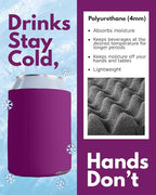 PartyPrints 25 Pack Fuchsia Blank Can Cooler Sleeves, Customizable Bulk Insulated Foam for Beer, Collapsible Plain Drink Holder, Cold Soda Insulator, 12oz Regular, 16oz Tall Cans