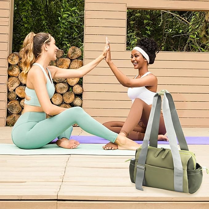 Mini Gym Bag for Women Mini Duffle Bag with Wet Compartment Waterproof, small gym bag for women, Cute Gym Tote Bag (Green)