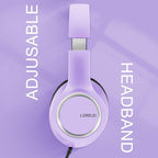 LORELEI X8 Over-Ear Wired Headphones with Microphone with 1.45m-Tangle-Free Nylon Line&3.5mm Plug,Lightweight Foldable & Portable Headphones for Smartphone,Tablet,Computer,Mp3/4(Dark Purple)