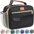 Genteen Lunch Box for Men Women Adults Kids - Insulated Small LunchBox Reusable, Zip Closure & Buckle Handle, Portable Cooler for Work, School, Travel (Black)