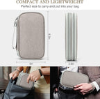 FYY Electronic Organizer, Travel Cable Organizer Bag Pouch Electronic Accessories Carry Case Portable Waterproof Double Layers Storage Bag for Cable, Charger, Phone, Earphone, Medium Size, Khaki