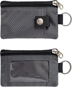CHENSPRX Minimalist RFID Blocking Small Wallet with ID Window,WaterResistant Zip Id Case Wallet with Lanyard Keychain for Cards,Cash,Travel,Women,Men