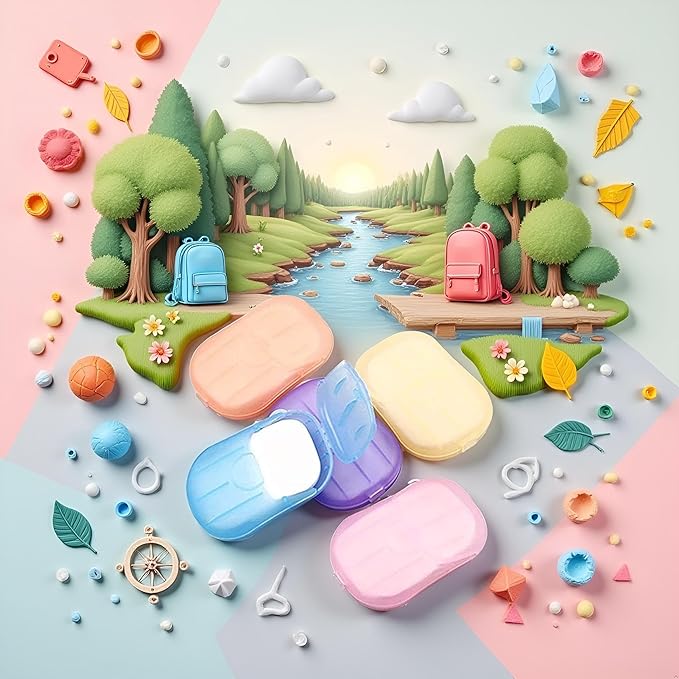 500 Sheets Colorful Disposable Soap Paper,5 Boxes Hand Cleaner Fragrance Mini Color Soap Papers for school Indoor,Outdoor,Travel,Camping Hiking,Paper Soaps for Travel,Foot and Hand Care