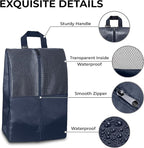 Shoe Bags For Travel, Used As For Storage or Shoe Travel Bag, Space Saving When Travelling With This Travel Shoe Bags For Packing, Featuring Waterproof Nylon Sneaker Bag. (Navy, 2 Pack, Medium)