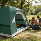 CAMPROS CP Camping Tent 2/4/6 Person, Waterproof Windproof Double Layer Dome Tent, Easy Setup with Large Mesh Windows & Wide Door for Outdoor Camping Backyard