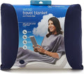 TRAVELREST 4-in-1 Travel Blanket – Wearable Blanket, Pillow & Body Wrap, Lightweight, Compact & Cozy with Carry Case, Travel Friendly, Comfort, Ideal for Airplanes, Long Flights, Road Trips - Blue