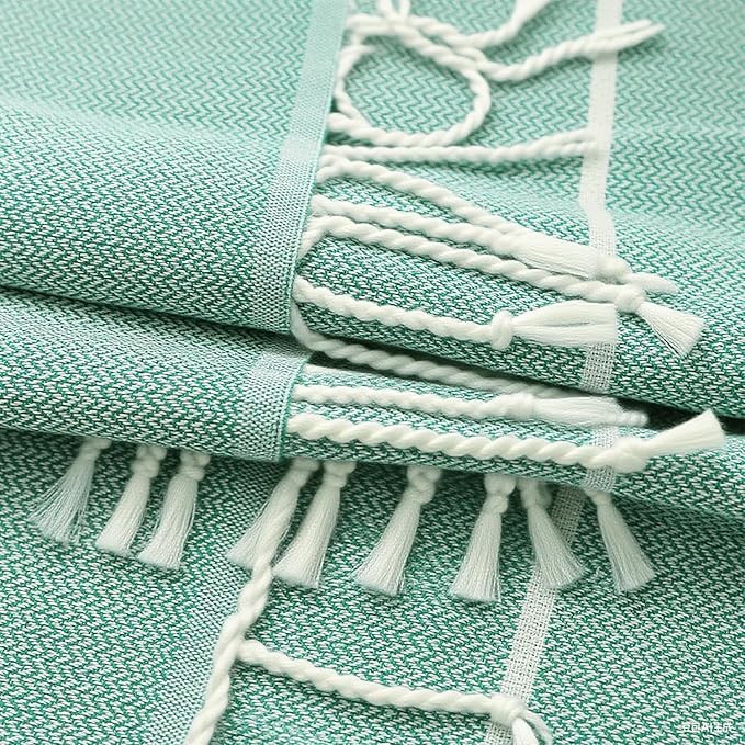 YSYJ 24 Pack Turkish Beach Towel 36"x71" Beach Towels Oversized Bath Towels Sand Free Quick Dry Turkish Towel Bulk Extra Large Pool Blanket Teal