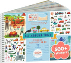 All Around Town 500+ Kids Sticker Book by Cupkin Fun Toddler Travel Activity Coloring and Sticker Book, Road Trip Essentials, 12 Coloring Pages 12 Side by Side Scenes for Ages 2–8 Years
