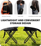 16" Extra Tall Portable Folding Stool for Adults, XL Collapsible Camping Stool with 3 Storage Pockets, Heavy Duty Compact Seat for Fishing, Hiking, Gardening