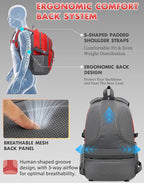 ProEtrade Backpack Bookbag for College Laptop Travel, Fit Laptop Up to 15.6 inch with USB Charging Port Multi Compartment Anti theft, Gift for Women Men (Red)