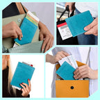 Passport Holder for Travel Men Women - Passport Cover, Passport Wallet Case Travel Essentials Travel Must Haves Accessories Blocking Leather Card Slot Protector for Stocking Stuffers Gifts, Blue