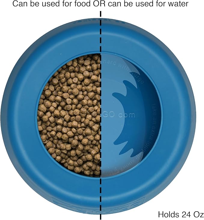 Kurgo Splash Free Wander Water Bowl, No Spill Dog Travel Bowl, Portable No Mess Bowl for Dogs, Splash Less Car Bowl for Pets, Car Accessories, 24 Ounces (Coastal Blue)