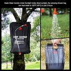 2 Pack Solar Shower Bag for Camp, 5 Gallons/20L Portable Camping Shower Bag with Removable Hose and On-Off Switchable Shower Head for Camping Beach Swimming Outdoor Traveling