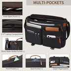 ESTARER Messenger Bag 17.3 Inch, Mens Computer Bag for Teacher/College/Work/Travel, Water-resistant Canvas Laptop Bag Satchel Briefcase, Dark Grey