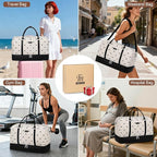 IBFUN Weekender Bags for Women, 21" Weekender Travel Bag, Travel Duffle Bag with Shoe Compartment Carry on Overnight Duffel Bag for Weekend Travel Business Trip, 3PCS