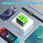 ISIX International Travel Adapter Universal Power Adapter Worldwide All in One 4 USB Perfect for European US, EU, UK, AUS,Asia 200+ Countries