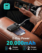 INIU Smallest 45W 20000mAh Power Bank with Built-in USB-C Cable & Ultra Slim 45W 10000mAh Power Bank Combo