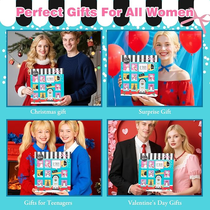 16 Pcs Advent Calendar 2025 Christmas Gifts for Women Mom - Luxury 2025 Gift Box for Christmas, Bath and Body Gift for Sister, Gift Baskets Set for New Year Gift, Christmas Bath and Body Gift Set
