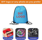 Drawstring Backpack Bulk 20 Pcs Draw String Backpack Bags DIY Gym Sports Traveling Yoga Cinch Bag Sackpack Drawstring (Sky Blue light blue)