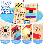 Grarain Busy Board for Toddlers - Montessori Educational Toy for 1-3 Year Old Boys & Girls | Travel-Friendly Sensory Learning Activity | Ideal for Kids with Autism(Busy Board v3)