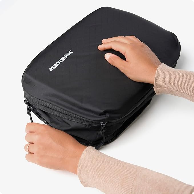 Aerotrunk Ultralight Compression Packing Cubes - Lightweight Travel Organizers for Suitcases and Luggage (3-Pack, Black)