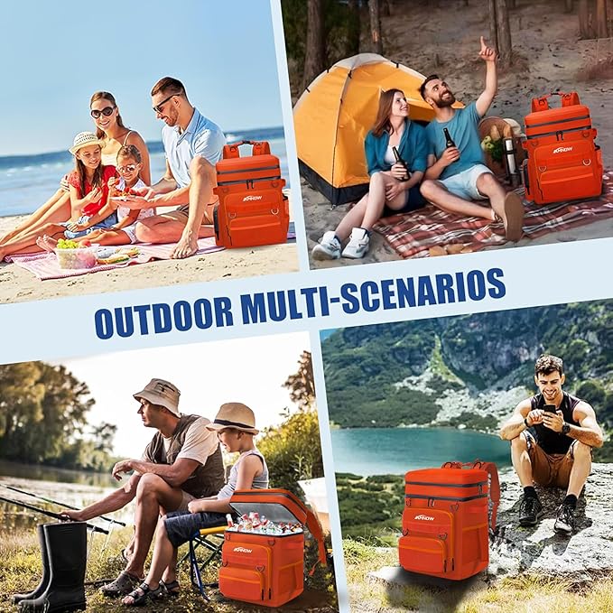 Backpack Cooler Insulated Leak Proof, Lightweight Soft Sided Cooler Backpack for Men Women, Waterproof Beach Cooler Bag Lunch Backpack for Camping Hiking Picnic Fishing Travel Outdoor