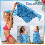 EBOOT 10 Pack Oversized Beach Towel Set Extra Large Pool Towels Microfiber Quick Dry Swim Blanket for Adult Women Men Face Hand Body Bath Travel Pool(Ocean Blue,36 x 72 Inch,Boho Ocean Style)