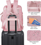 Gieury Carry On Backpack for Women, 50L Travel Backpack Flight Approved, Expandable Backpack For Airplanes, 17 Inch Laptop Backpack, Luggage Suitcase Daypack Lightweight Business Weekender Bag, Pink