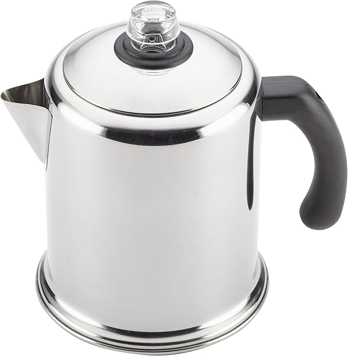 Farberware Classic Stainless Steel Yosemite 12-Cup Coffee Percolator, Percolator Coffee Pot