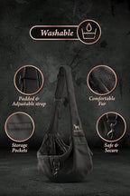 Noah & Paw Dog Sling Carrier for Small Dogs 5-18lb, Dog Sling for Small Dogs and Cats, Dog Carrier with Adjustable Padded Strap, Premium Twill, Lined with Fur, Double Safety Feature, Machine Washable