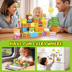 Mini Magnetic Blocks, Magnetic Blocks Building Toys with Travel Case 45PCS, STEM Educational Construction Building Cubes for Kids Ages 3+, Classroom Learning Sensory Toys Gift for Toddlers Boys Girls
