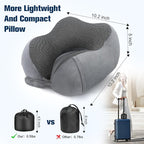 Cirorld Neck Pillow for Traveling, Travel Pillows for Airplanes,100% Pure Memory Foam Travel Neck Pillow, Adjustable Flight Pillow, Portable Plane Accessories with Eye Mask, Earplugs, Carry Bag