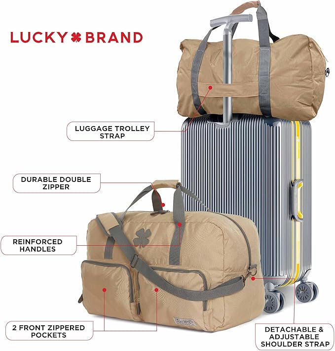 Lucky Travel Duffel Bags 65L, Gym Bag, Travel Bag & Large Duffle Bag for Men, Foldable Overnight Weekender Bags for Women & Men with Adjustable Shoulder Strap,