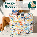 Iioscre Beach Bag for Women, Causal Hobo Pool Bags with Zipper Inner Pocket, Foldable Swim Tote Bag for Vacation Essentials