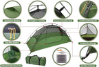 Clostnature Lightweight Tent for Backpacking - 1/2/3/4 Person Ultralight Backpacking Tent, Waterproof Easy Setup Camping Tent, Hiking Tent for Outdoor, Hiking and Mountaineering