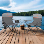 ALPHA CAMP Camping Chairs 250LBS Capacity, Heavy Duty Folding Chair with 4-Can Cooler Bag, Portable Outdoor Chair with Cup Holder for Adults, Collapsible for Tailgating, Beach, Fishing,Black,2PC