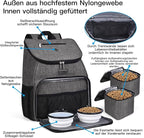 BAGLHER丨Dog Travel Bag, Airline Approved Pet Supplies Backpack, Dog Travel Backpack Accessories Set with 2 Silicone Collapsible Bowls and 2 Food Baskets, Gray