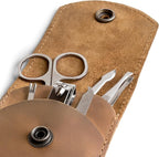 Hide & Drink, Double Nail Clipper Case, Beauty & Personal Care, Commuter and Nomad, Grooming Case, Home & Travel Essentials, Manicure Kit Storage, Full Grain Leather, Handmade (Single Malt Mahogany)